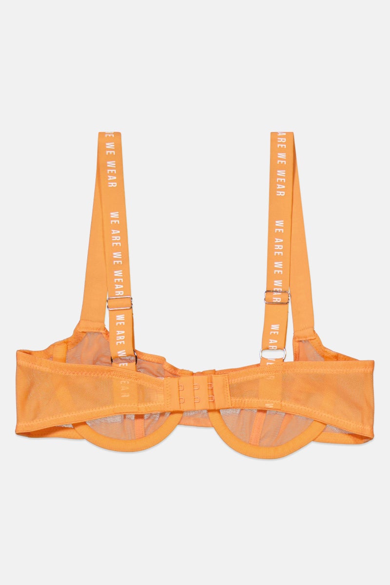 We Are We Wear Women Non Padded Textured Bra, Orange - Image 2