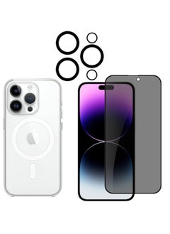 DIGI CORE 3 Pack Full Coverage iPhone 14 Pro Max Case 6.7 Inch With iPhone 14 Pro Max Camera Lens Protector And iPhone 14 Pro Max Privacy Screen Protector 6.7 Inch For iPhone 14 Pro Max Magsafe Case  - Image 1