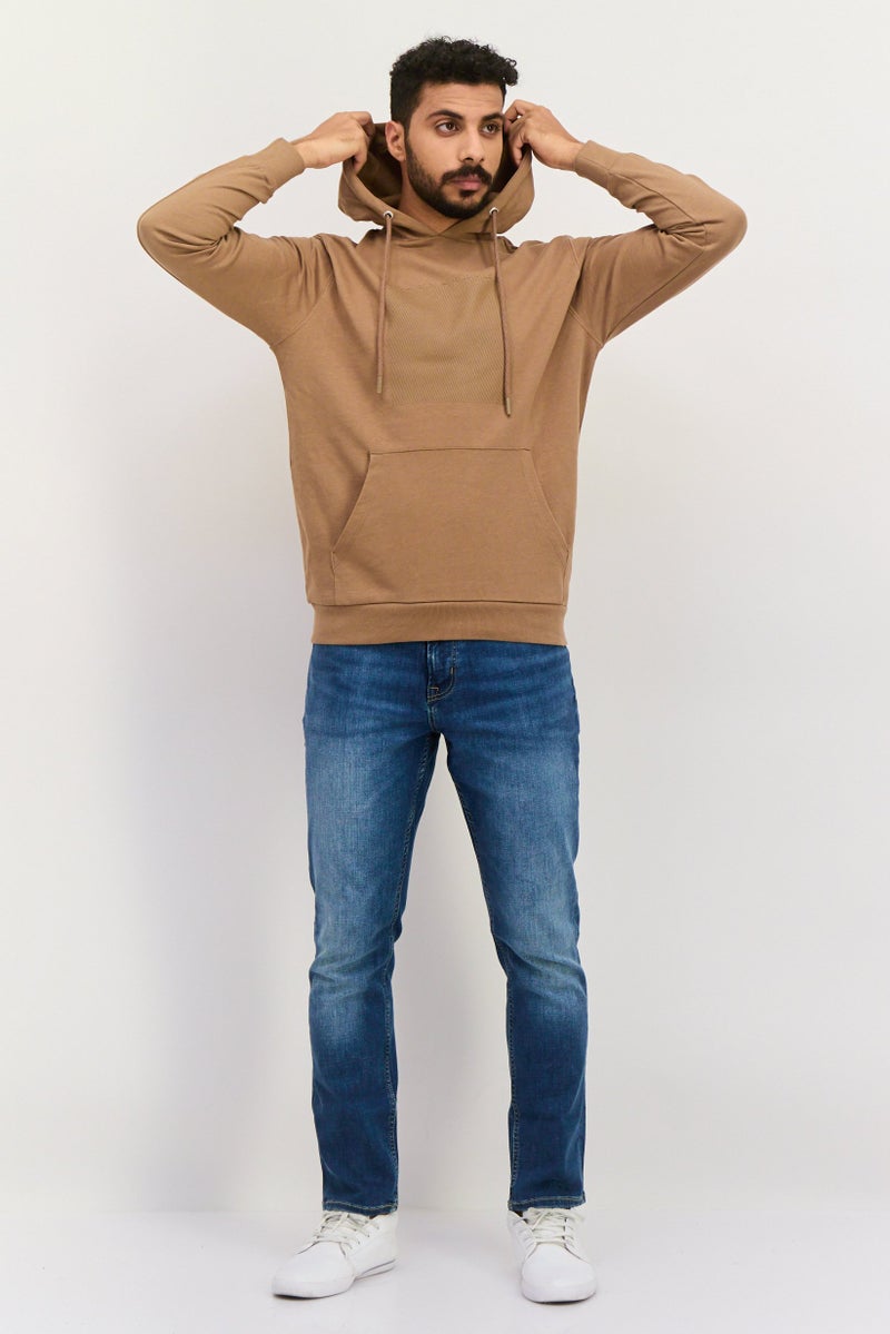 Gazzarrini Men Hooded Brand Logo Long Sleeves Sweatshirt, Brown - Image 2