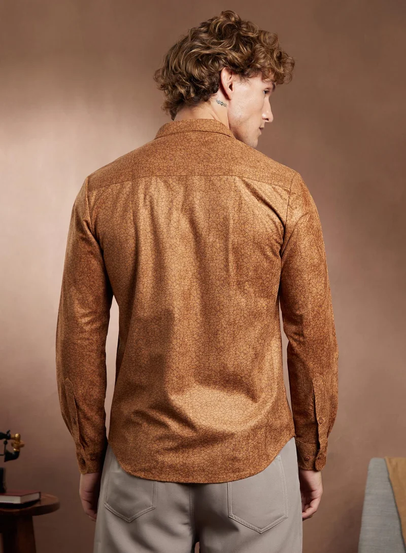 CAHOOT  Men's Copper Brown Crevice-Tactile Shirt for Men | Best Price UAE