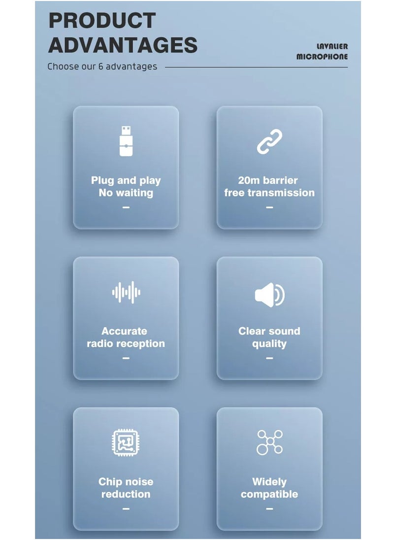 Generic - Wireless Microphone for Iphone with charging box, 2-in-1 Plug-Play Microphone, 20m Transmission Range - Image 1