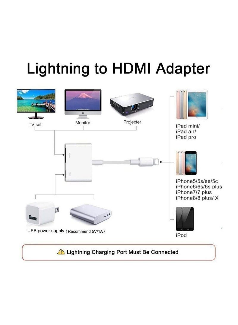 ELTRAZONE [Apple MFi Certified] Lightning to HDMI Digital AV Adapter,1080P Video & Audio Sync Screen Converter AV Adapter with Charging Port for iPhone HDMI Converter to HD TV/Projector - Image 3