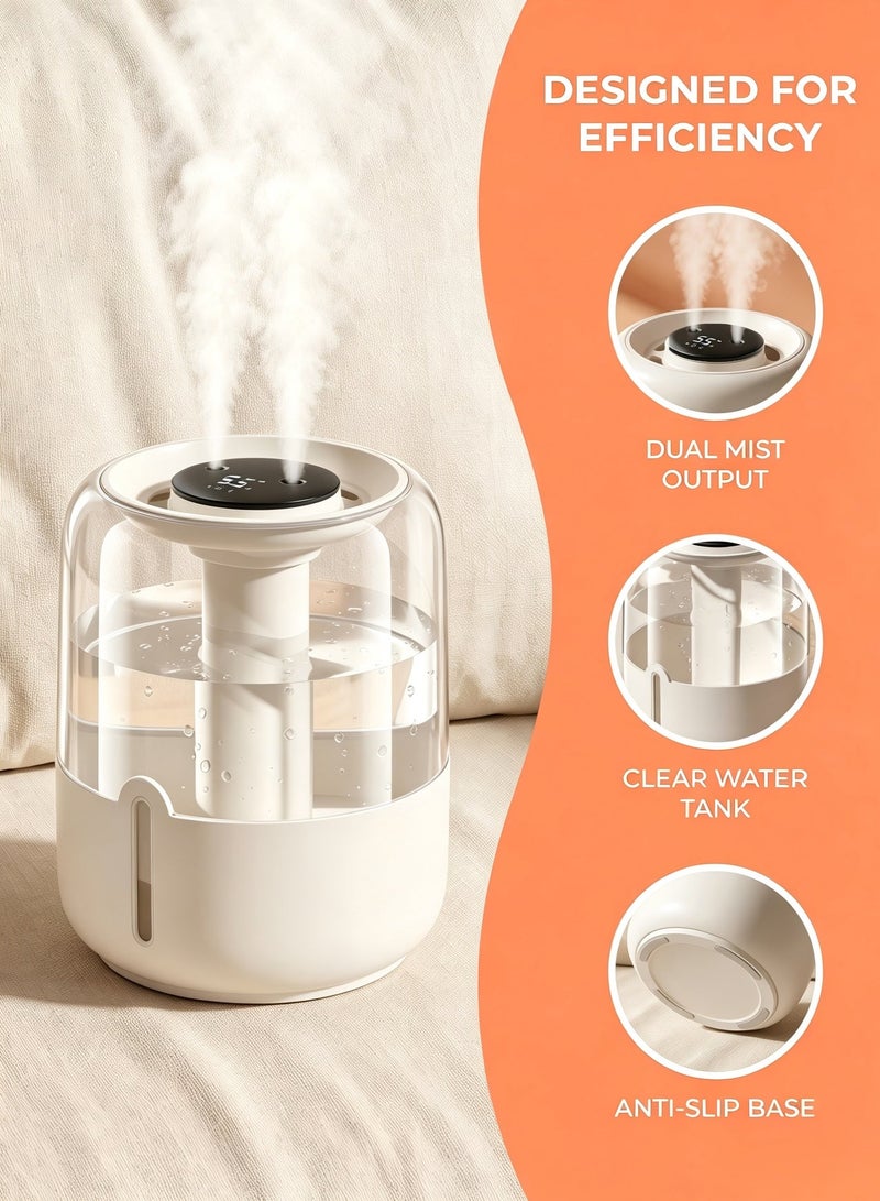 ZERIFAM Air Humidifier, Humidifiers for Bedroom, 6.8l Top Fill 20h and 36db Quiet Runtime for Large Room, Cool Mist Ultrasonic Humidifier with Humidity Sensor, Night Light for Home, Baby, Nursery, Plants - Image 4