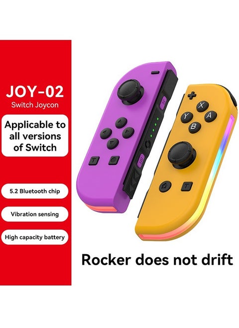 تحكم لاسلكي لـ NS لنينتندو سويتش، متوافق مع جهاز التحكم الأيسر والأيمن لـ Nintendo Switch/Lite/OLED، مع وظائف استيقاظ/ التقاط اللقطات/ الاهتزاز المزدوج/ التحكم بالحركة، ومع حزام يد.