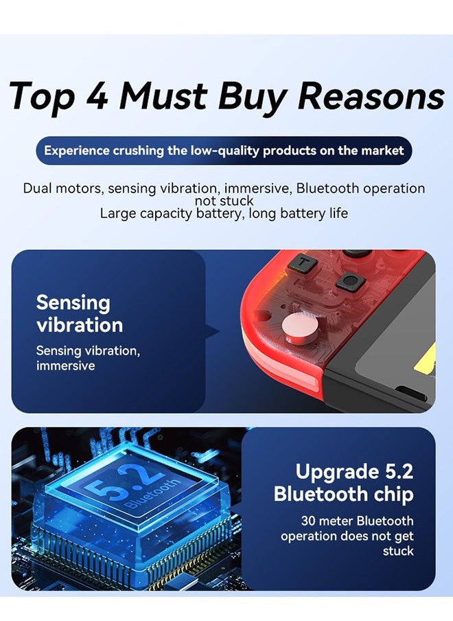 Generic تحكم لاسلكي لـ NS لنينتندو سويتش، متوافق مع جهاز التحكم الأيسر والأيمن لـ Nintendo Switch/Lite/OLED، مع وظائف استيقاظ/ التقاط اللقطات/ الاهتزاز المزدوج/ التحكم بالحركة، ومع حزام يد.  - Image 3
