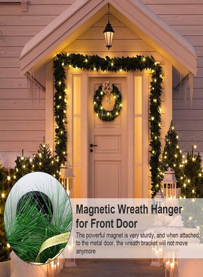Linwnil 2 Pack Magnetic Wreath Hanger Wreath Holder Wreath Hanger Hook for Metal Front Door for Christmas Decorations - Image 3