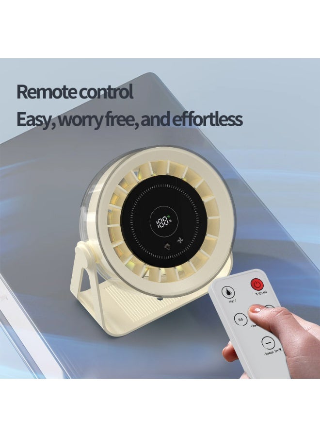 Panda Wall Mounted & Desk Fan, USB Rechargeable with Remote Control, 5-Speed Quiet Air Circulator with Digital Display & Night Light, 360° Adjustable Small Personal Fan for Home, Office, Bedroom - Image 3