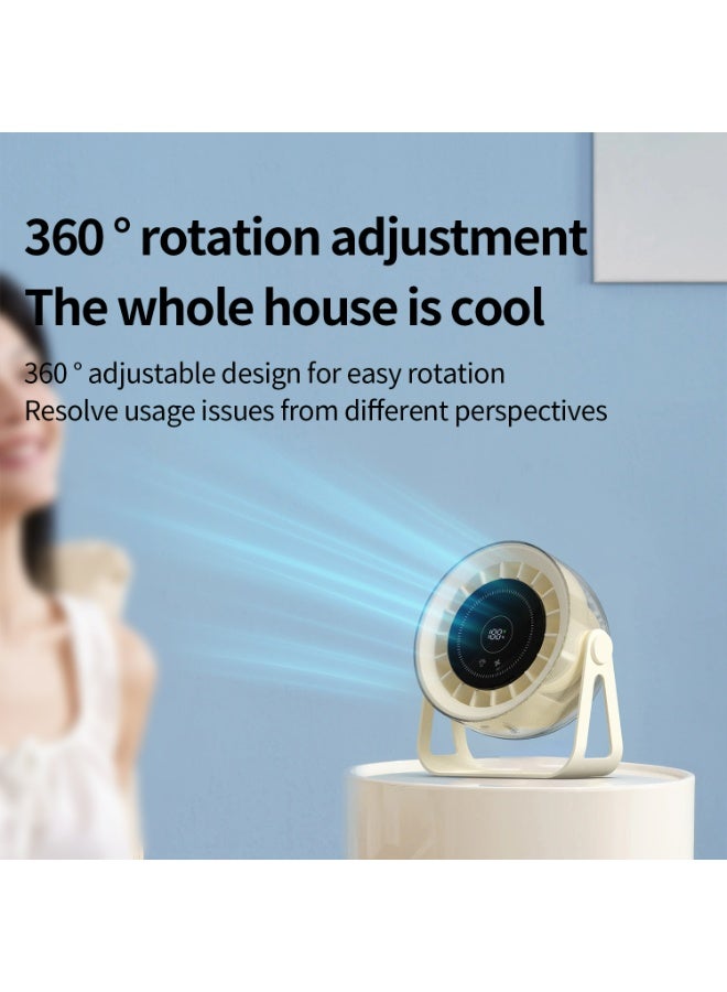 Panda Wall Mounted & Desk Fan, USB Rechargeable with Remote Control, 5-Speed Quiet Air Circulator with Digital Display & Night Light, 360° Adjustable Small Personal Fan for Home, Office, Bedroom - Image 2