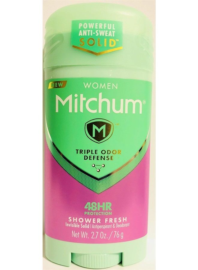 Mitchum Antiperspirant & Deodorant For Women - Invisible Solid - Shower Fresh - Net Wt. 2.7 OZ (76 g) Per Stick - Pack of 2 Sticks