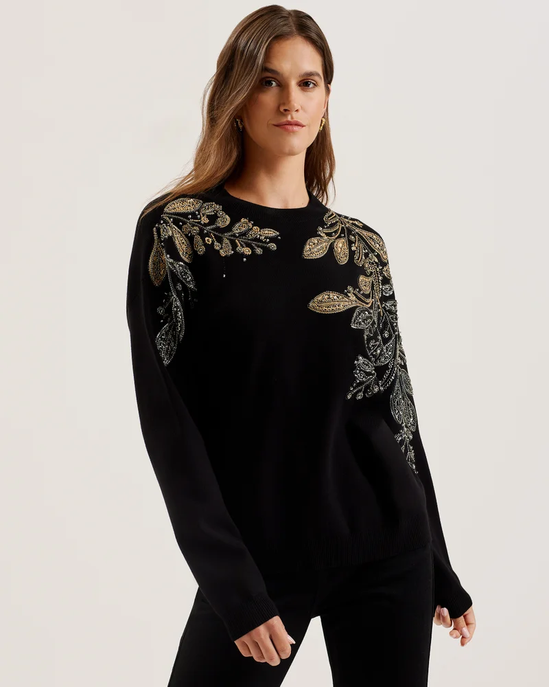 تيد بيكر Embellished Crew Neck Sweater