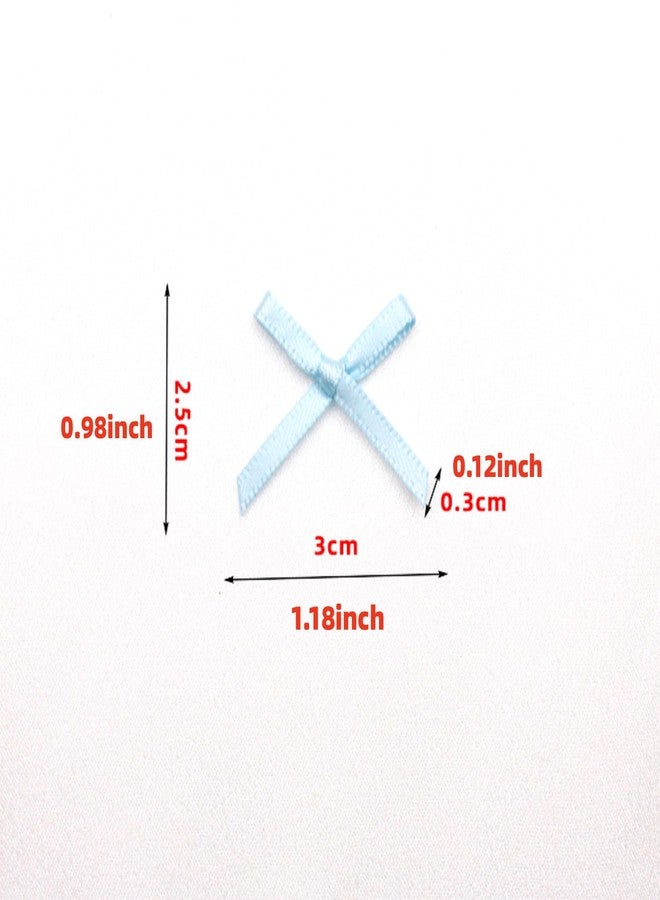 BeeSpring 100pcs Mini Colorful Satin Ribbon Bows Ties Tiny Scrapbook Embellishment Craft DIY Bowties Decorations for Crafts Birthday Cake Wedding Baking Hair Clips Wrapping Decoration - Image 4