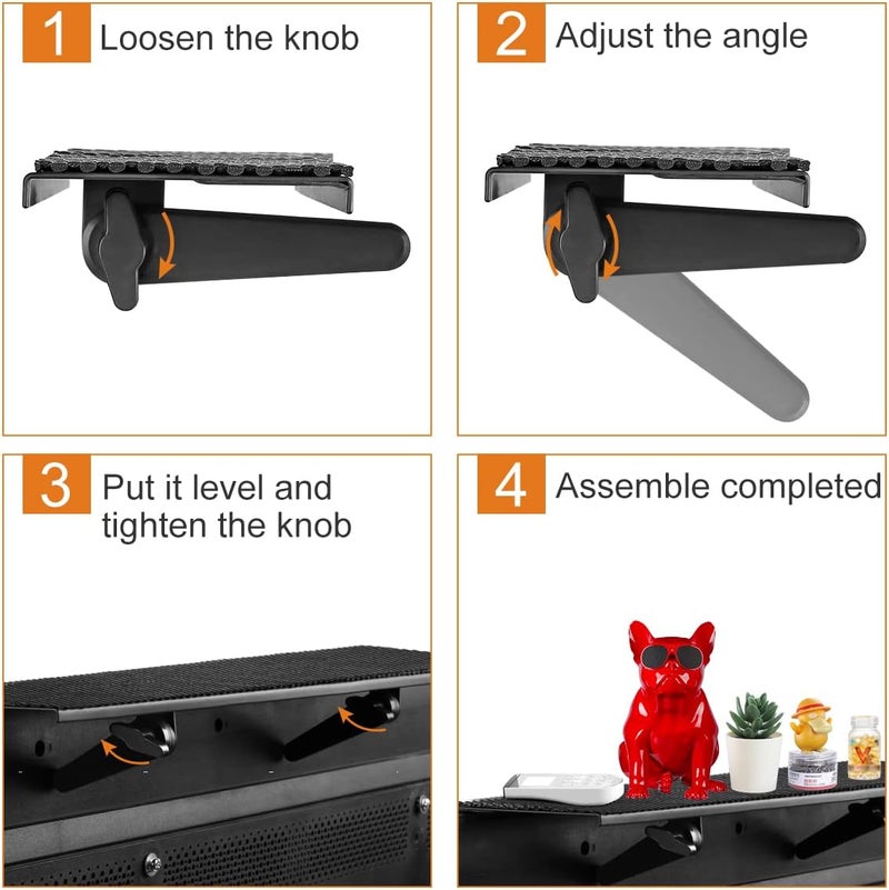 Bracwiser Plus No Drill TV Top Shelf 35.43 inch Wide for Thin Monitor TV Top Mounting Bracket Platform Holds Speaker, AV Receiver, Media Box, Game Console and More (CS106XLMINI) - Image 5