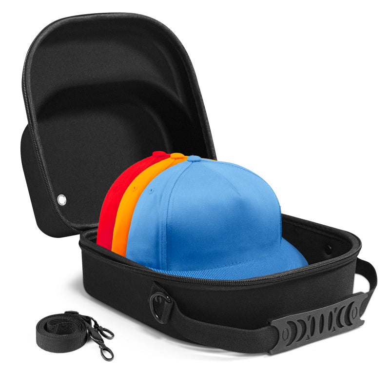 Epesoware Small Hard Hat Travel Case for Baseball Caps - Crush Proof Cap Carrier for 3 Hats, Hat Storage Organizer with Adjustable Shoulder Strap and Handle, for Travel & Home Use - Image 1
