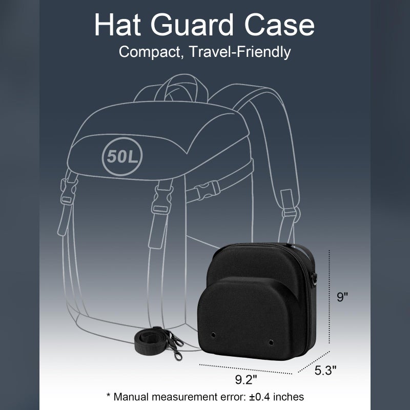 Epesoware Small Hard Hat Travel Case for Baseball Caps - Crush Proof Cap Carrier for 3 Hats, Hat Storage Organizer with Adjustable Shoulder Strap and Handle, for Travel & Home Use - Image 4