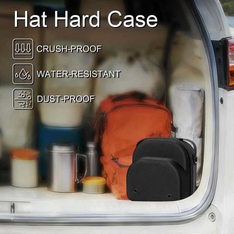 Epesoware Small Hard Hat Travel Case for Baseball Caps - Crush Proof Cap Carrier for 3 Hats, Hat Storage Organizer with Adjustable Shoulder Strap and Handle, for Travel & Home Use - Image 5