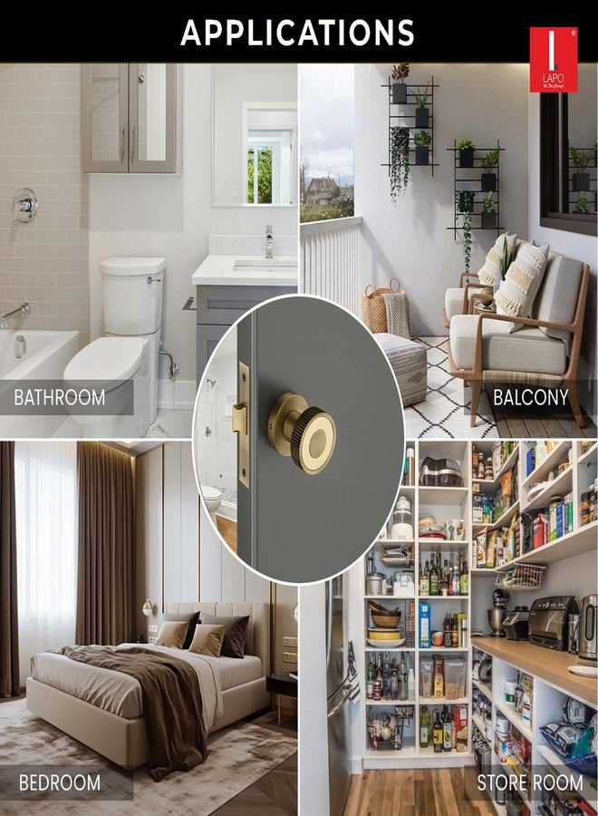 LAPO Bathroom Mortise Door Lock Set | 45x45mm Lock Body | Durable Brass Latch | Keyless Operation | Fits 30-50mm Door Thickness | Antique Finish | Reversible for Left & Right Doors | 3 Year Warranty - Image 4