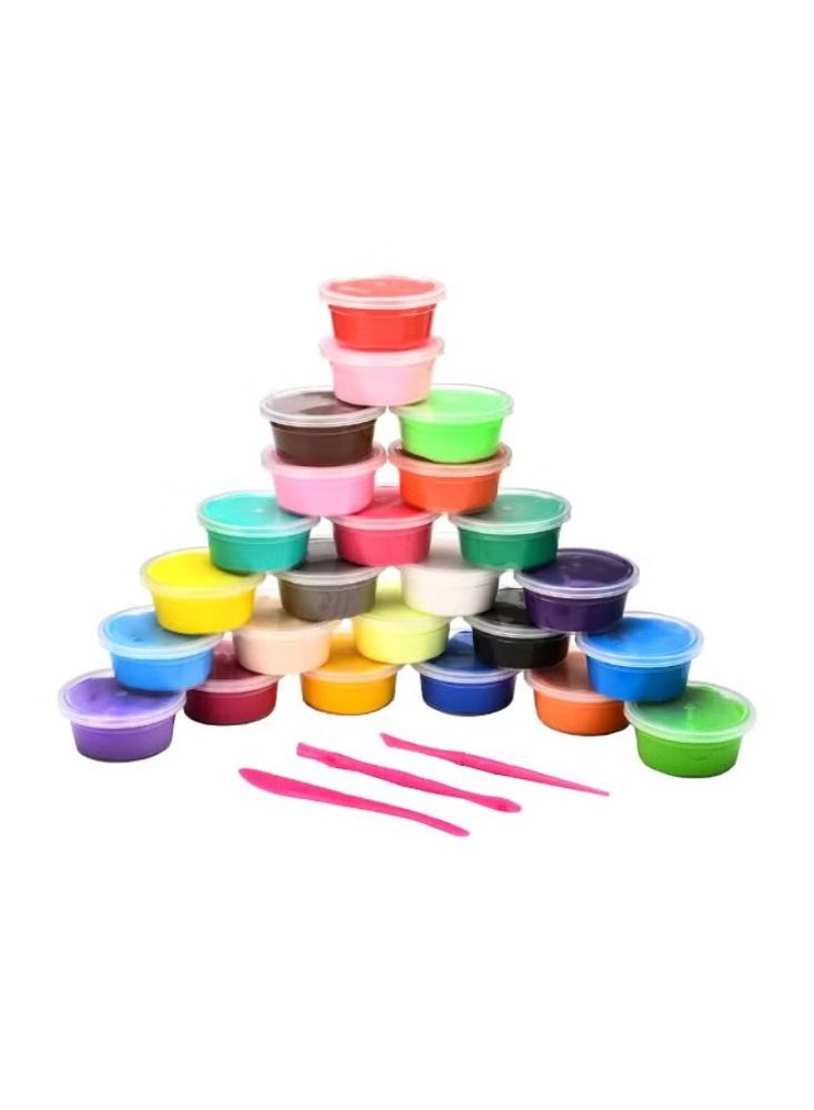 Dreamzon 24-Piece Colours Fluffy Slime Soft Clay Diy Modelling Set For Children 20x13.2x11cm - Image 1