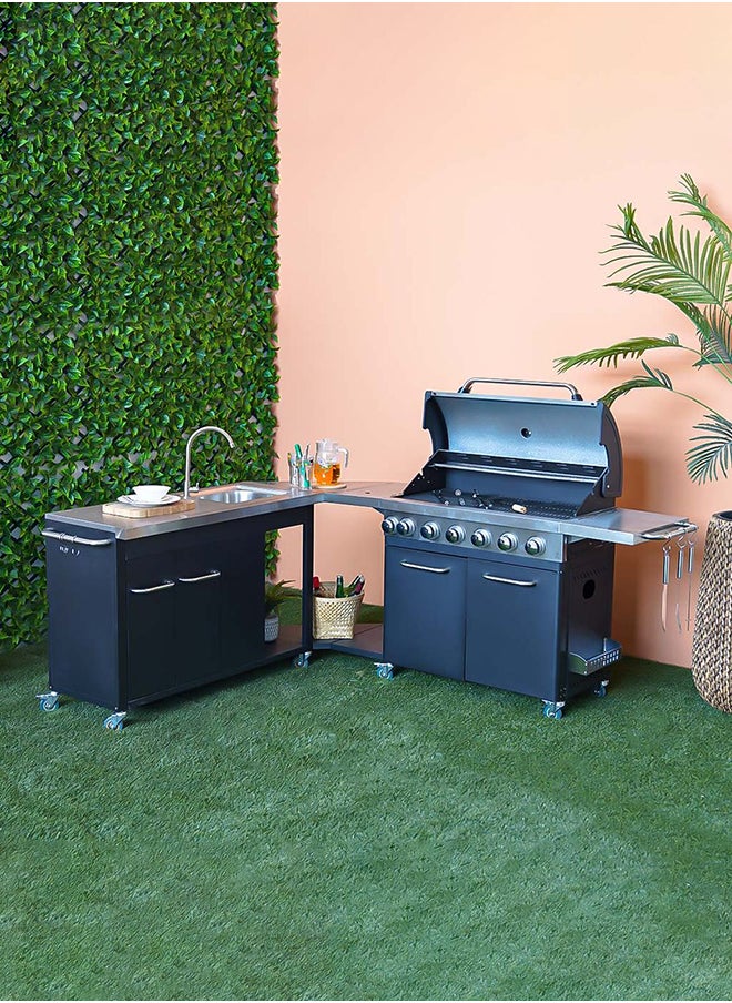 Inferno Ignite Series Bbq Kitchen Outdoor Kitchen Independent Design Of Components 6 Main Burners And One Side Burner - Black - pzsku/ZE91BCC9E817D3F8D2408Z/45/_/1726845314/8479040a-6acb-49c7-85fc-e68a7d6d7ee2