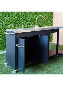 DANUBE HOME Inferno Ignite Series Bbq Kitchen Outdoor Kitchen Independent Design Of Components 6 Main Burners And One Side Burner - Black  - Image 3
