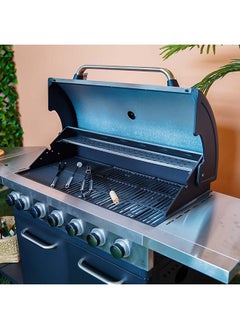 DANUBE HOME Inferno Ignite Series Bbq Kitchen Outdoor Kitchen Independent Design Of Components 6 Main Burners And One Side Burner - Black  - Image 4