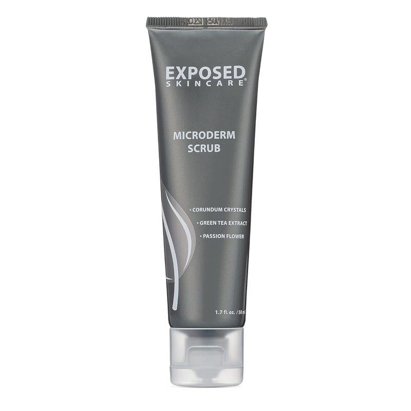 Exposed Skin Care Microderm Face Scrub to Improve Acne Scars Blackheads Fine Lines Clogged Pores  Gentle Exfoliating Face Scrub with Corundum Crystals to Achieve Smooth Glowing Skin 17 Fl Oz