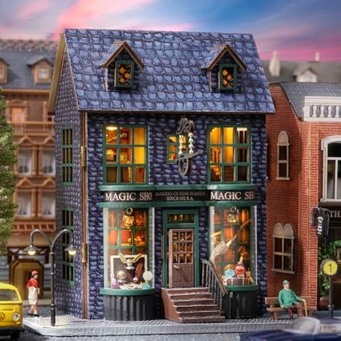 MINIATURE HOUSE KIT, DIY TINY HOUSE KIT, TINY HOUSE KIT WOODEN DOLLHOUSE KIT MINI HOUSE MAKING KIT WITH DUST COVER, DIY DOLLHOUSE KIT BIRTHDAY GIFT (LEISURE TIME) - Image 1