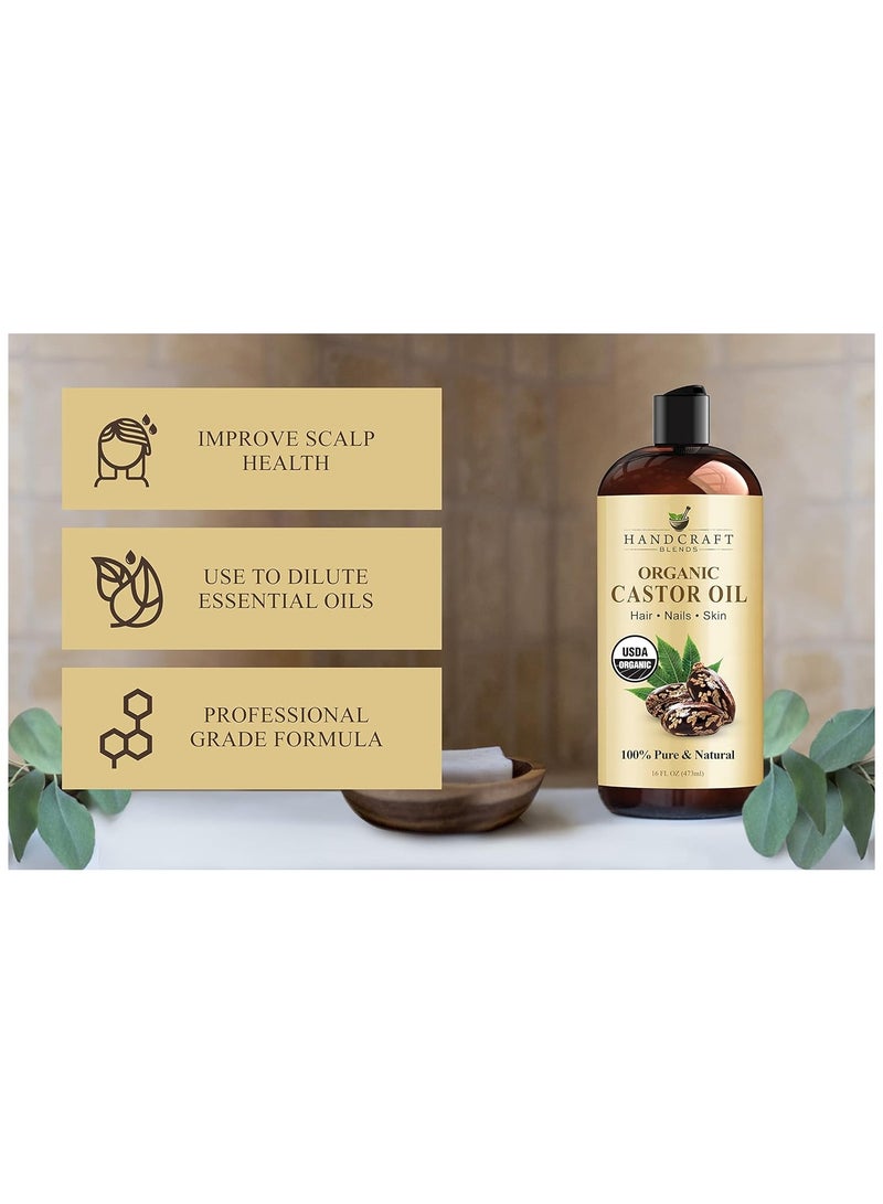 handcraft Blends Handcraft Blends Organic Castor Oil 100% Pure and Natural, 16FL OZ  - Image 5