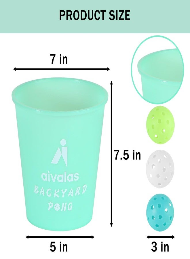 Aivalas Yard Pong Outdoor Games Glow Set in Dark for Adults,Family and Kids,Giant Yard Pong for Beach,Camping,Lawn,Backyard and Yard Parties,with Buckets, Balls and Carrying Bag - Image 4