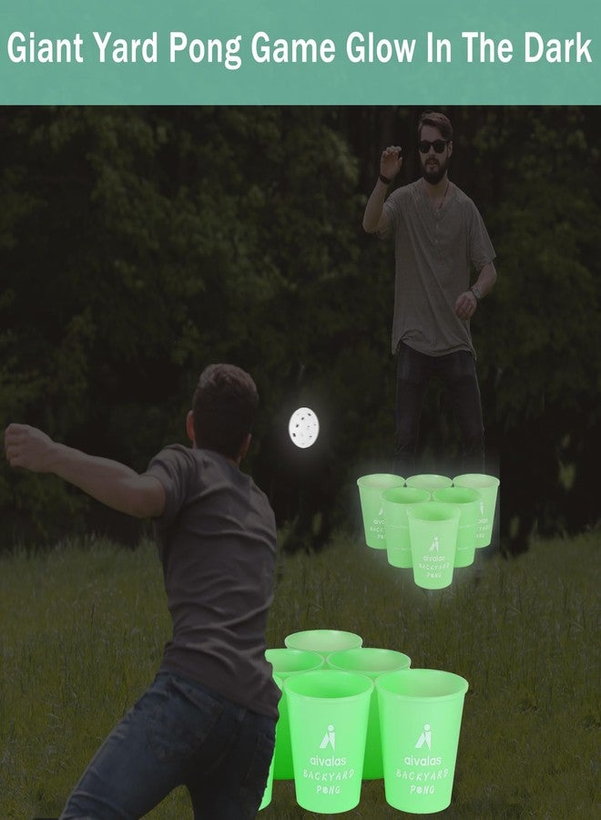 Aivalas Yard Pong Outdoor Games Glow Set in Dark for Adults,Family and Kids,Giant Yard Pong for Beach,Camping,Lawn,Backyard and Yard Parties,with Buckets, Balls and Carrying Bag - Image 5