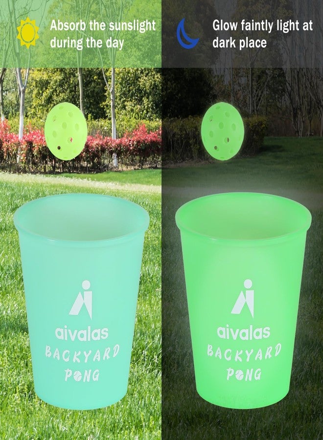 Aivalas Yard Pong Outdoor Games Glow Set in Dark for Adults,Family and Kids,Giant Yard Pong for Beach,Camping,Lawn,Backyard and Yard Parties,with Buckets, Balls and Carrying Bag - Image 2