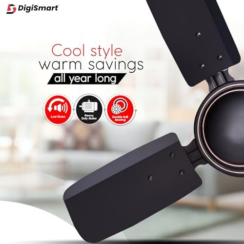DIGISMART High Speed 850 RPM Uphaar 4 Blades (600MM) Anti DUST Coating Ceiling Fan Smoke Brown-2 Year Warranty (Dark Brown) - Image 2