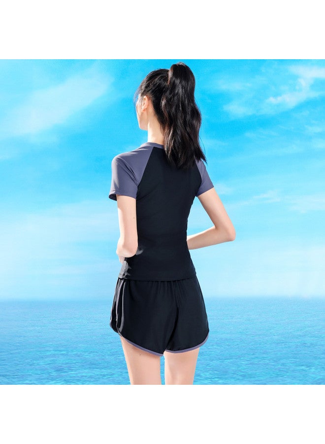 XTEP Women's Two-piece Swimsuit With Modest Boy Shorts, Slimming Tummy Control, Professional Leisure Sports Fashion Versatile Swimsuit - Image 3