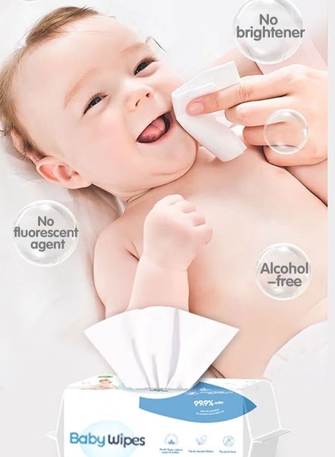 Gentle Baby Wipes for Sensitive Skin,99.9% Water-Based, Unscented and Hypoallergenic, Biodegradable Ultra-Mild Cleansing Wipes, 720 Count (12 Packs) - Image 4