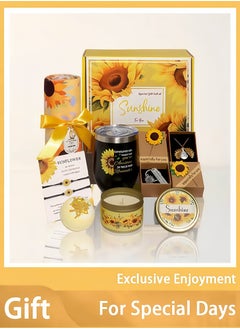 Peachjoy Gifts Basket for Women - Sunflower Gift Box Set Contains 13 Items Inspirational Gift,Get Well Soon Gifts Basket ,Relaxing Spa Care Package for Women Friendship,Friend Gifts for Women  - Image 1