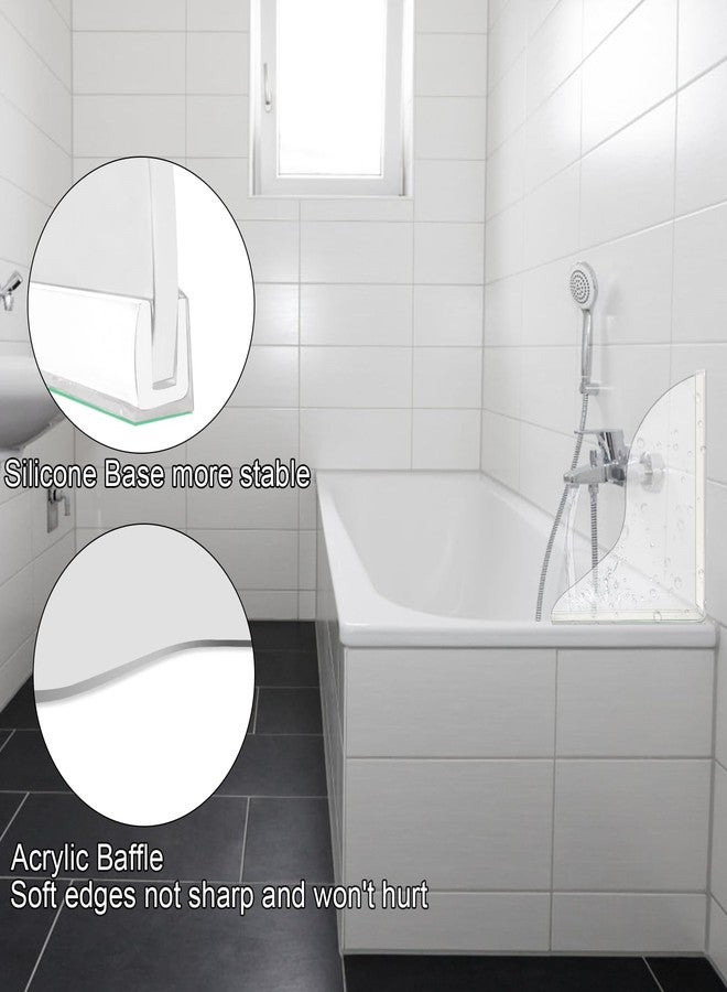 CENTOLLA Bathtub Splash Guard,Clear Shower Splash Guard with Nano Strip,Removable Shower Splash Guard Corner for Leak (2 Pack)-Adjustable Angle Possibly - Image 4