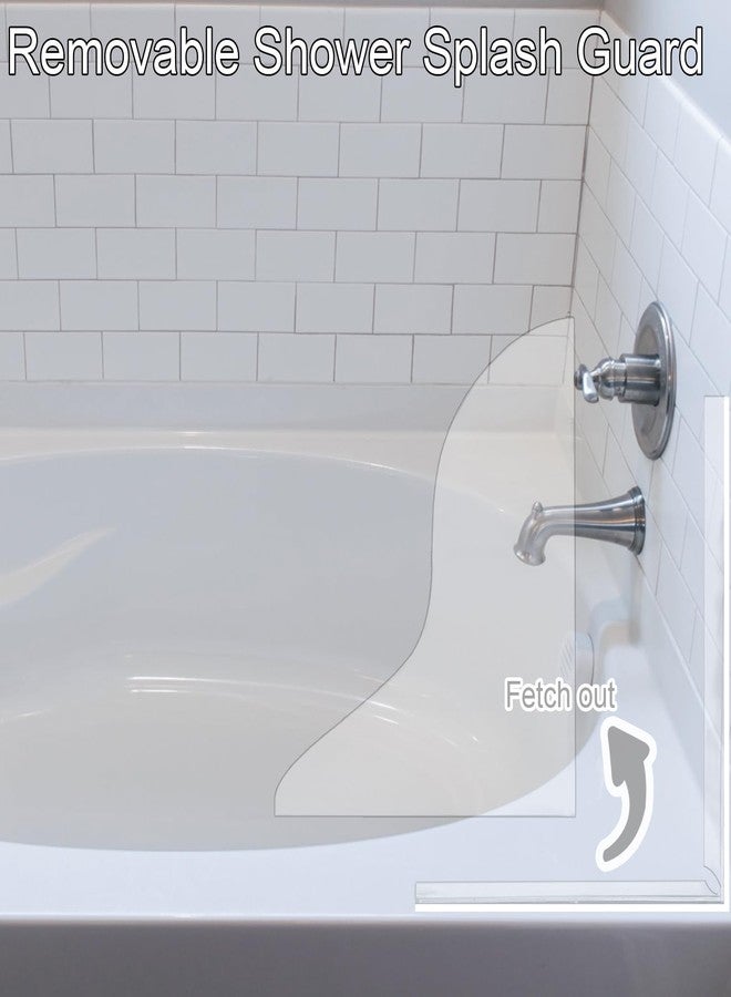 CENTOLLA Bathtub Splash Guard,Clear Shower Splash Guard with Nano Strip,Removable Shower Splash Guard Corner for Leak (2 Pack)-Adjustable Angle Possibly - Image 3