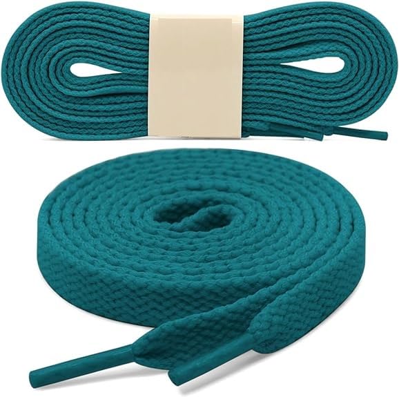 HAPPYMATES Flat 1/4" Athletic ShoeLaces for Sport/Running Shoes - 2 Pair Shoe Strings in TEAL BLUE - Image 3