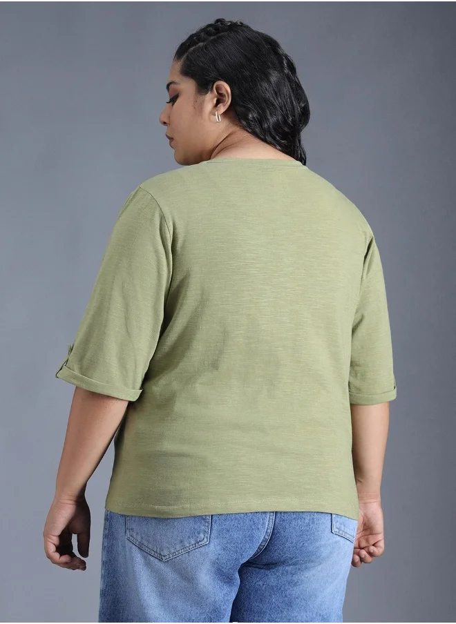 هاي ستار Women Green T-shirt