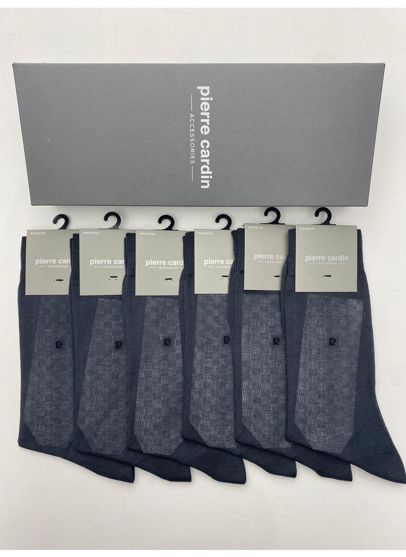 pierre cardin Mercerized 6-Pack Men's Long Socks 191-PC Anthracite  - Image 1