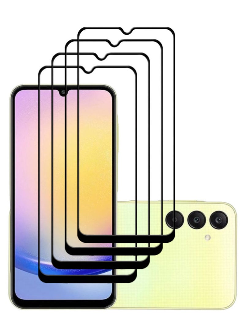 ACLIX 4 Pieces Antistatic ESD Dustproof Premium Quality High Definition Tempered Glass Screen Protector Designed For Samsung Galaxy A25 - Image 1