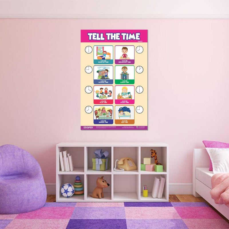 ESCAPER Tell The Time Educational Charts for Kids Learning (11.5 x 17.5 inches), Study Material, Learning Books, Educational Posters - Image 5