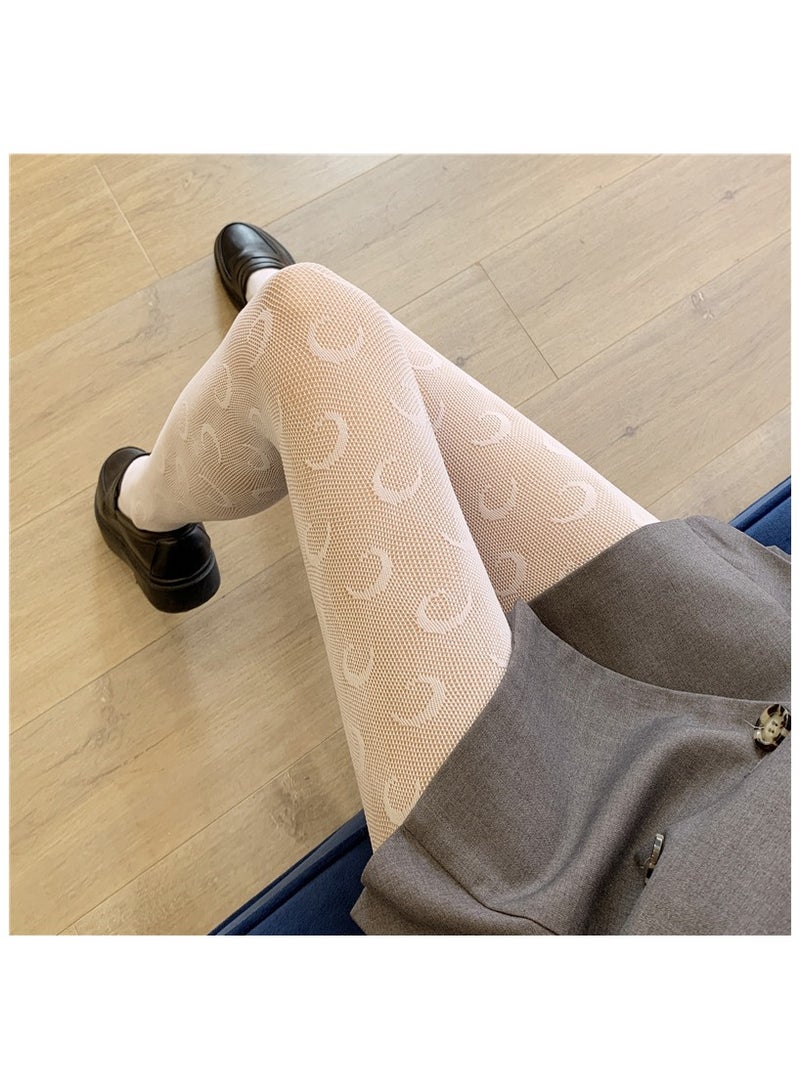 Fashionable Women's Fishing Net Socks 15D ultra-thin Solid Color Jacquard Pantyhose  - Image 1