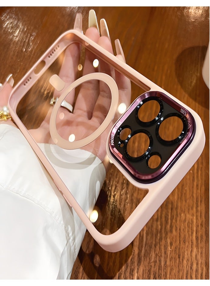Premium Shockproof MagSafe Case for iPhone 16 Pro with Metal Camera Frame Lens Protector – Stylish Magnetic Mobile Cover for Men, Women & Youth – Anti-Fingerprint, Camera Protection, Drop Resistant (Pink) - Image 2