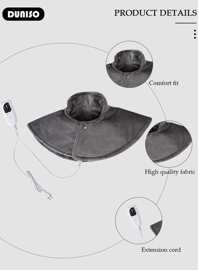 DUNISO Heating Pad for Men and Women ,Electric Heat Pad for Neck and Shoulders- Fast Heat Warming Shawl, 9 Electric Temperature Options, 3 Timer Settings, Safe Auto Shut-Off, Machine Washable - Image 2