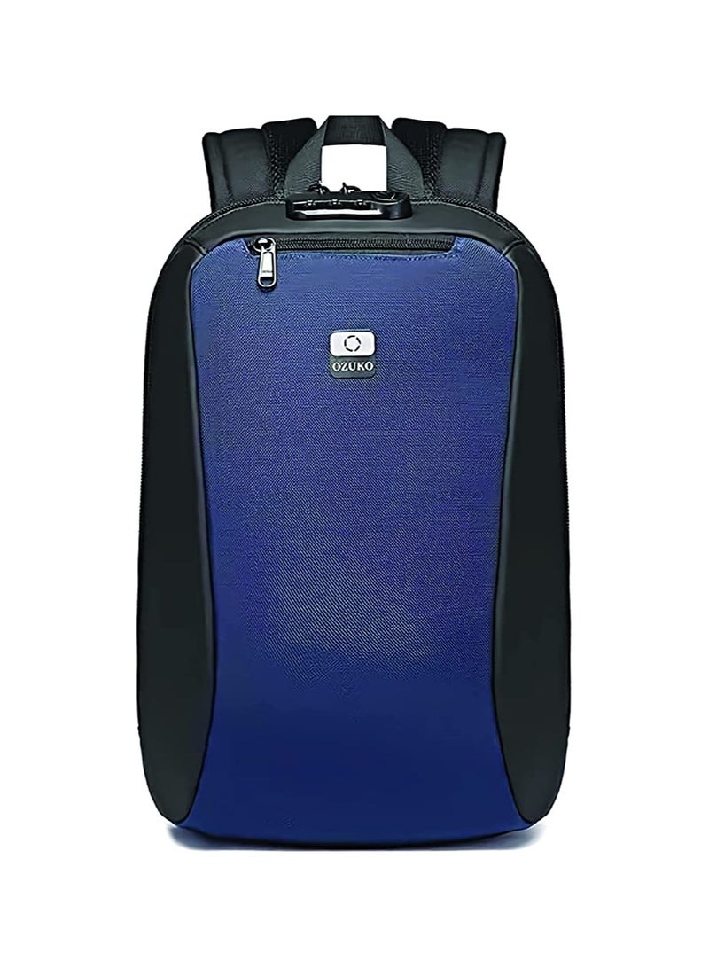 OZUKO Ozuko 9497 Waterproof High Capacity Backpack With Fixed Belt And Protective Layar - Navy  - Image 1