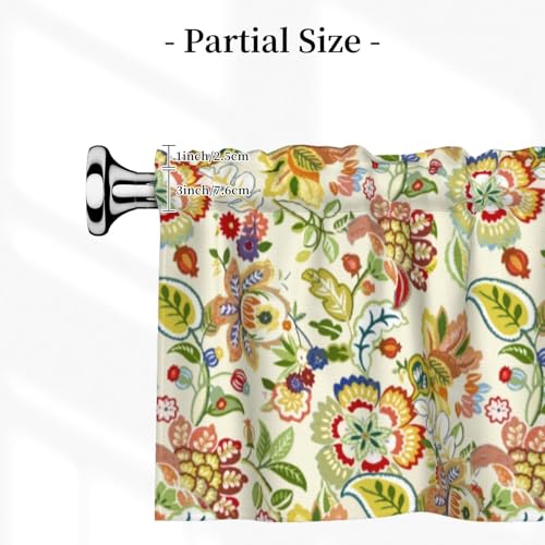 Worltoldb Retro Paisley Curtain Valance Short Rod Pocket Window Treatment for Living Room Bedroom Kitchen Bathroom 1 Panel 54" W x 18" L - Image 3