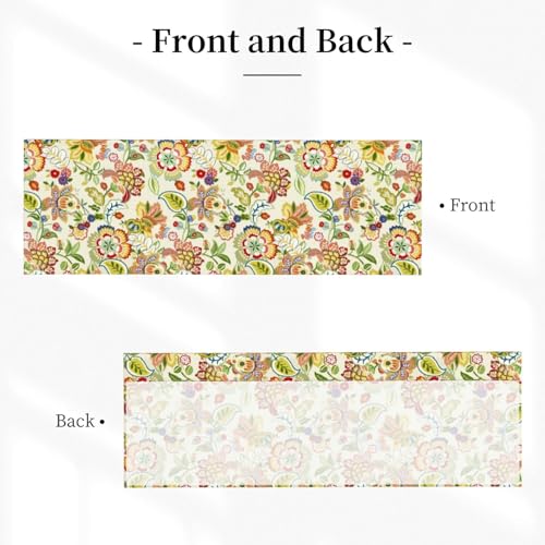 Worltoldb Retro Paisley Curtain Valance Short Rod Pocket Window Treatment for Living Room Bedroom Kitchen Bathroom 1 Panel 54" W x 18" L - Image 2