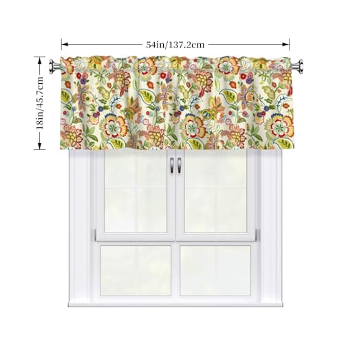 Worltoldb Retro Paisley Curtain Valance Short Rod Pocket Window Treatment for Living Room Bedroom Kitchen Bathroom 1 Panel 54" W x 18" L - Image 4