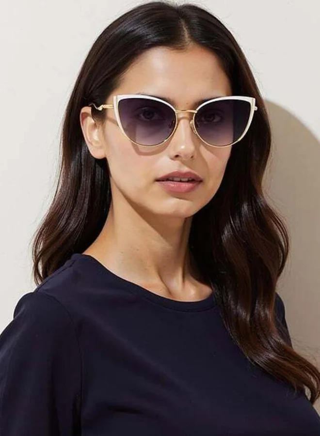 Vincent Chase  Vincent Chase By Lenskart | Gold Pink Full Rim Cat Eye | Economic Range | Branded Latest and Stylish Sunglasses | 100% UV Protected | Women | Large | VC S15802 for Women | Best Price UAE