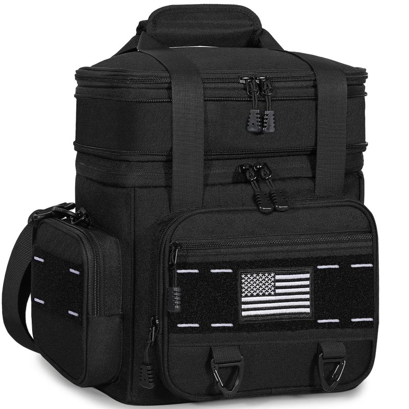 TENKIST Expandable Tactical Lunch Box, XLarge Insulated Lunch Cooler Bag Heavy Duty Leakproof Lunch Pail for Men Adults Work Office Outdoor Picnic Trips,25L,Black - Image 1